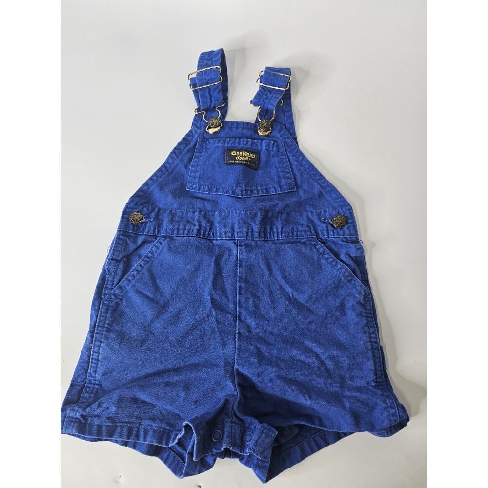 Oshkosh B’gosh Vintage Overalls Blue Shortalls Shorts 3t Made In Usa